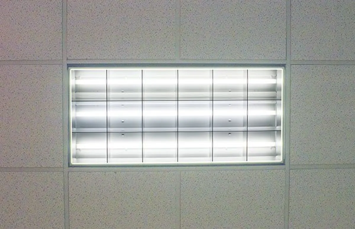 Harsh fluorescent light without filter