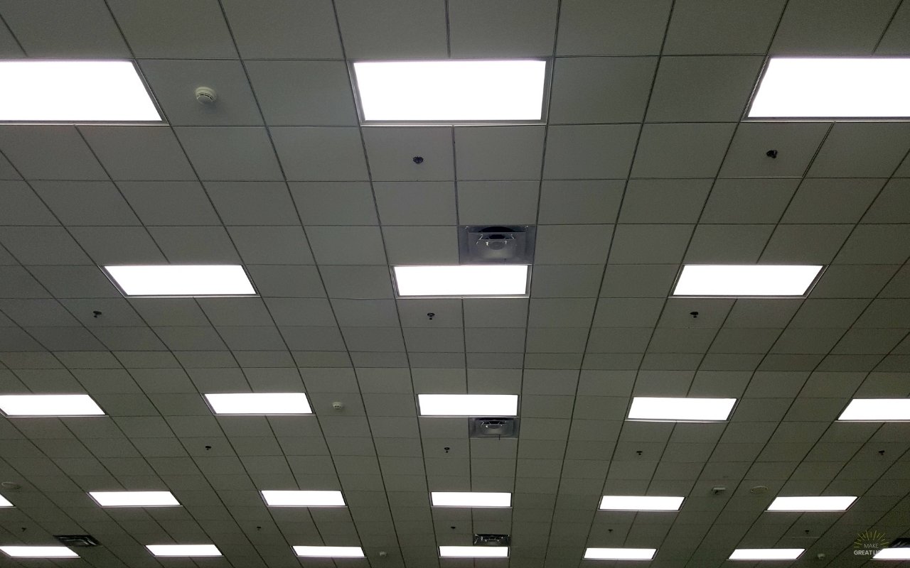 NaturaLux light filter installed on an LED flat panel fixture